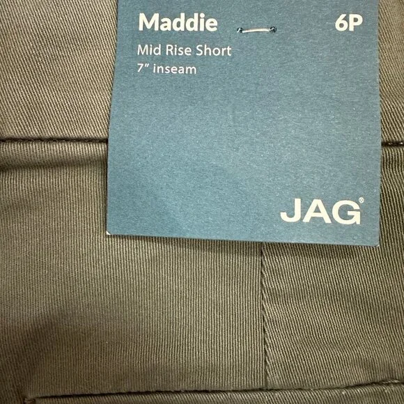 JAG Women's Olive Green Maddie Mid Rise Shorts 7" Inseam, Size 6P - Picture 4 of 6